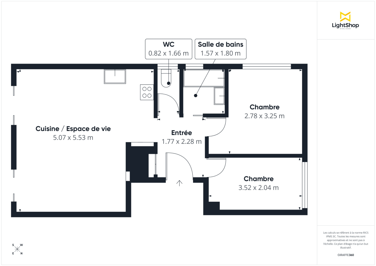 Appartement de 53.07 m² à Paris