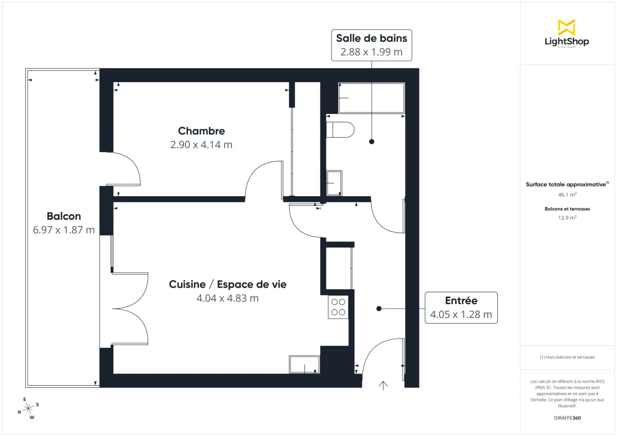 Appartement de 46.0 m² à Bordeaux