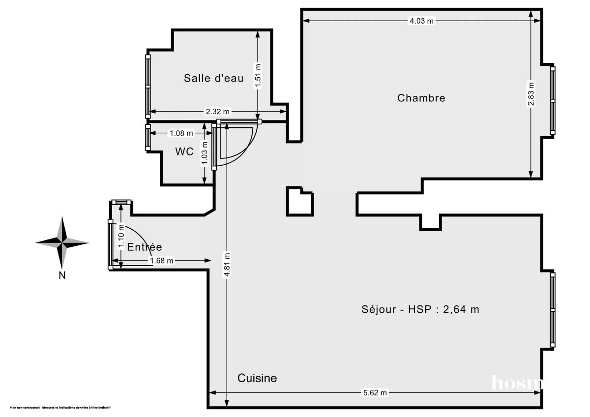 Appartement de 38.38 m² à Paris