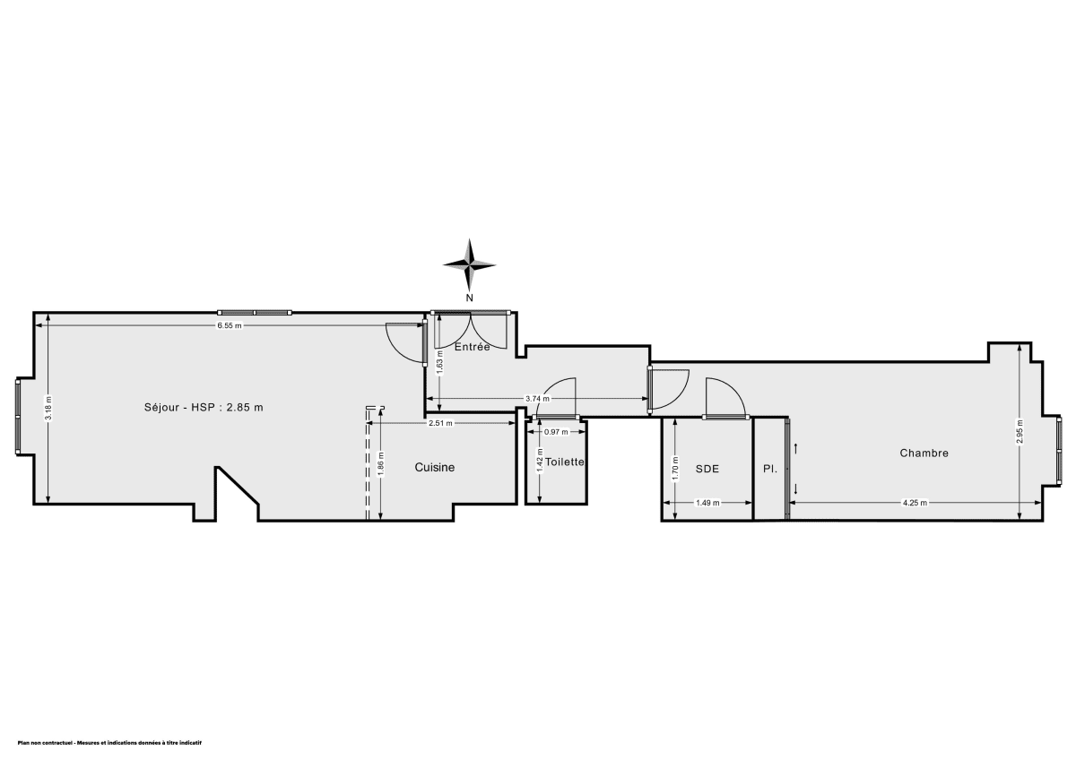 Appartement de 45.25 m² à Paris