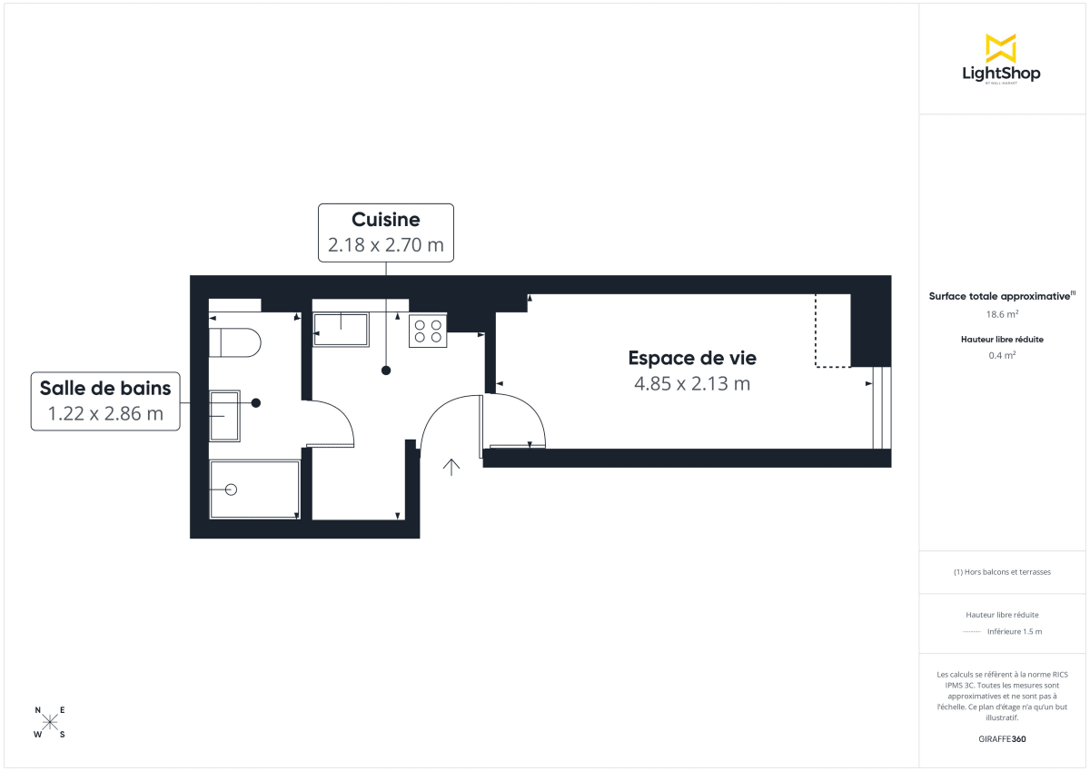 Appartement de 18.5 m² à Paris