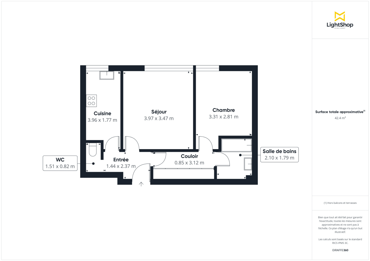 Appartement de 42.64 m² à Colombes