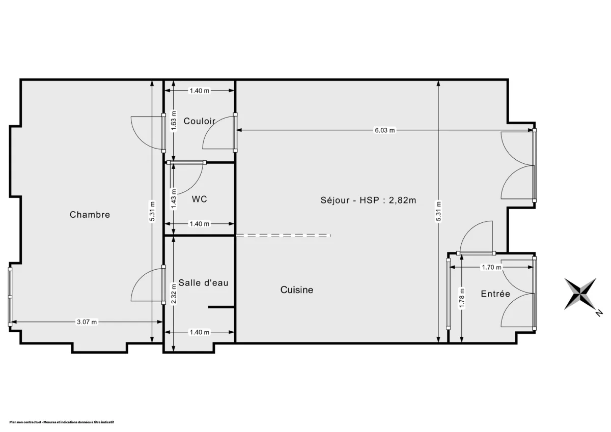 Appartement de 51.0 m² à Paris