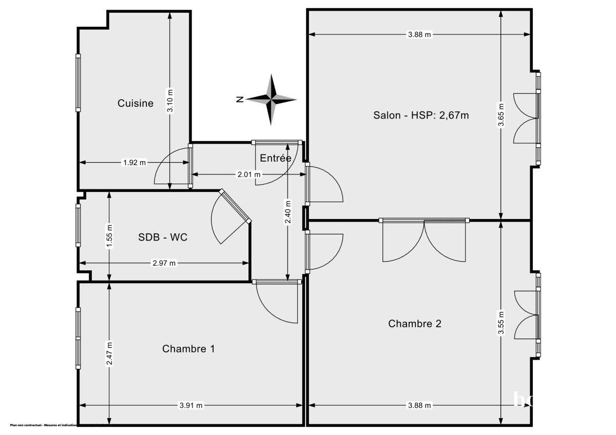 Appartement de 48.6 m² à Paris