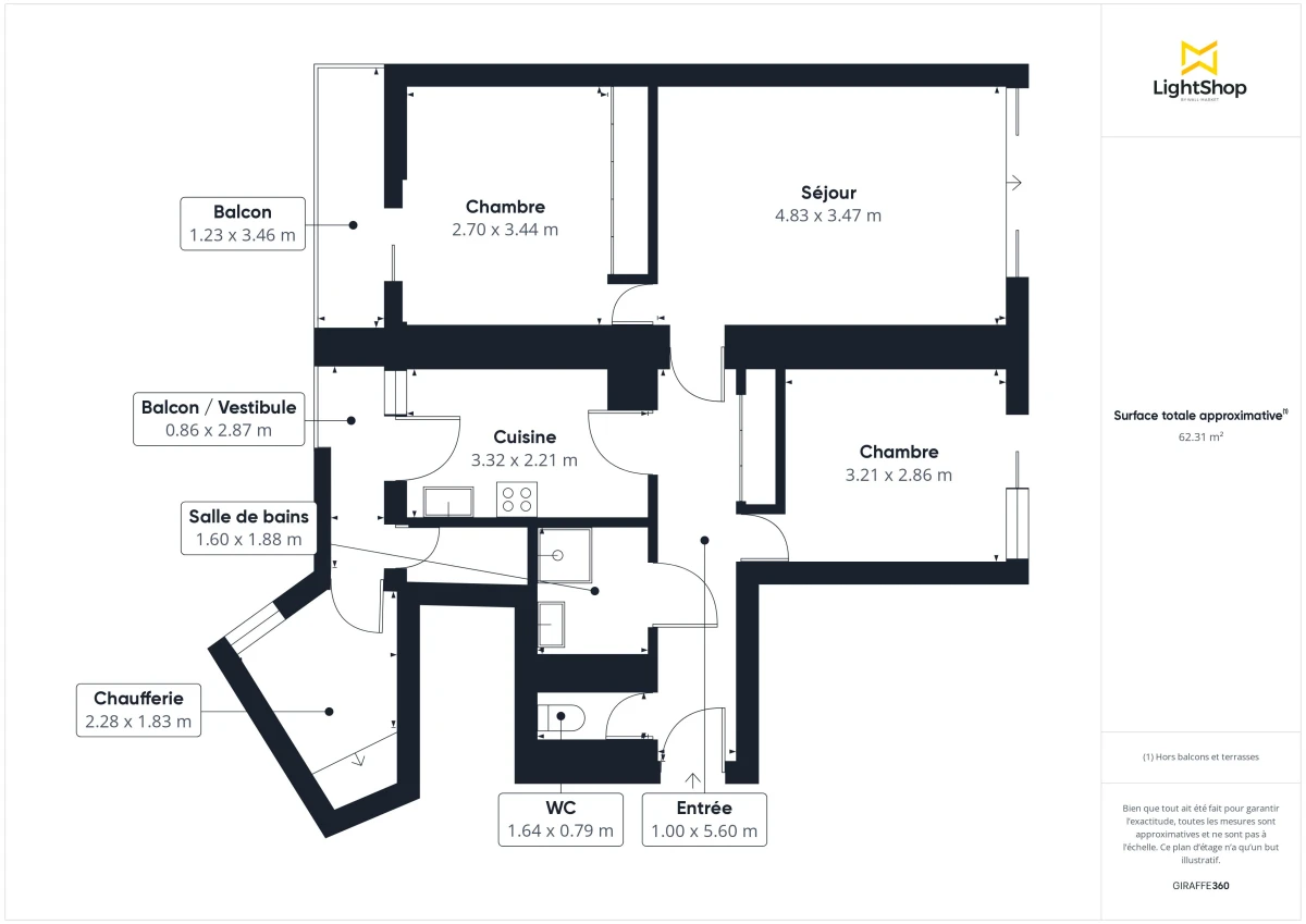 Appartement de 57.0 m² à Bordeaux