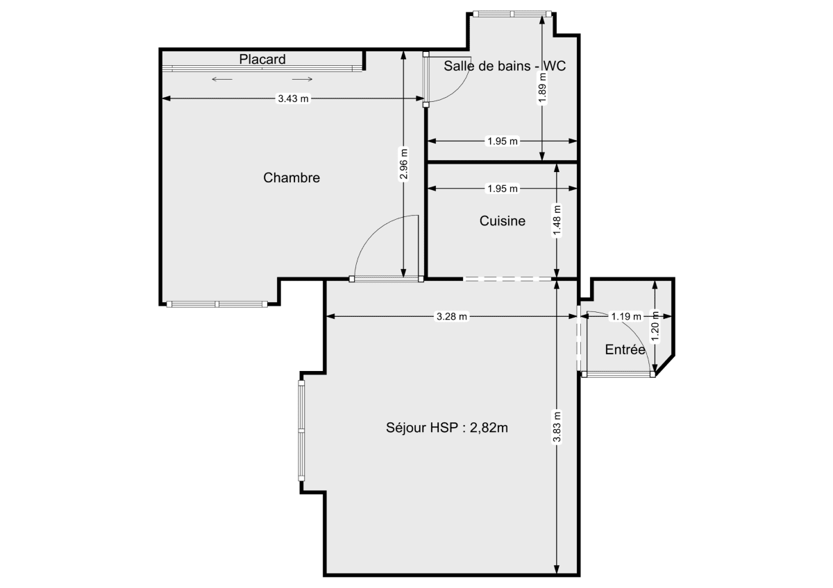 Appartement de 29.61 m² à Paris