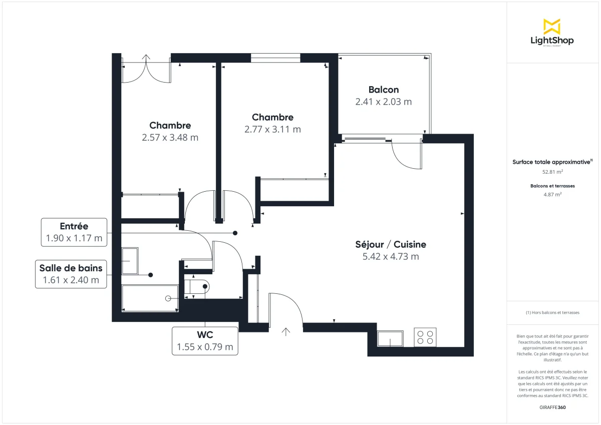 Appartement de 54.14 m² à Caluire-et-Cuire