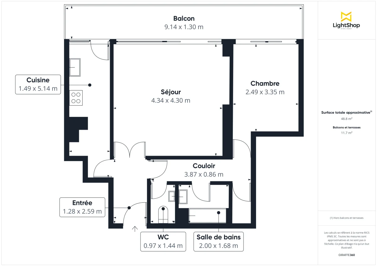 Appartement de 50.1 m² à Paris