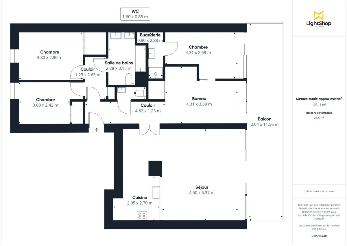 Appartement de 107.0 m² à Pantin