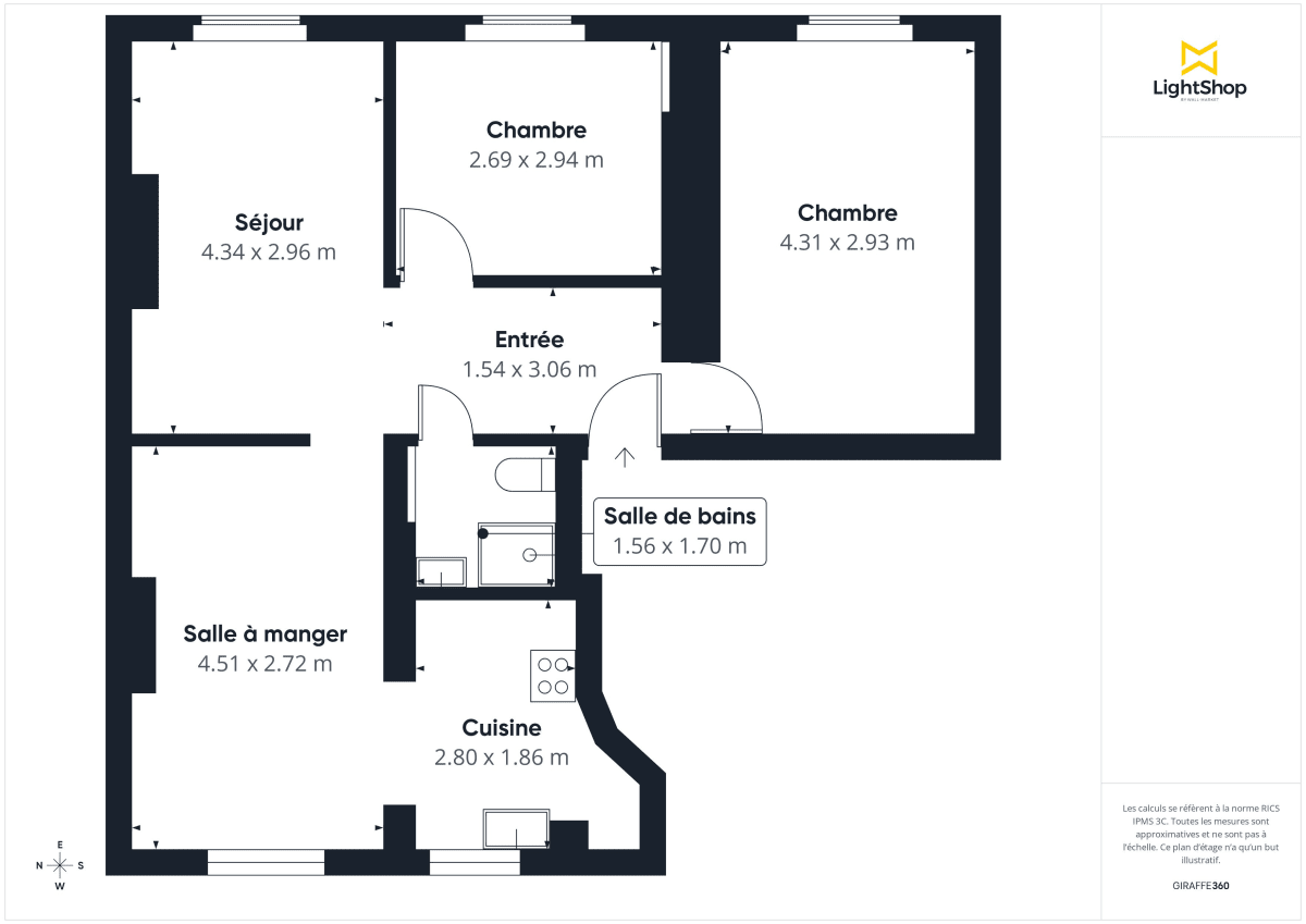 Appartement de 59.53 m² à Paris