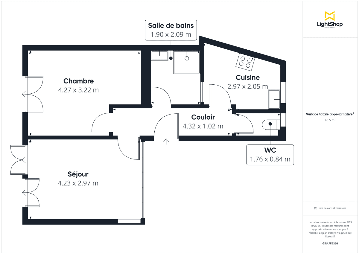 Appartement de 41.0 m² à Paris