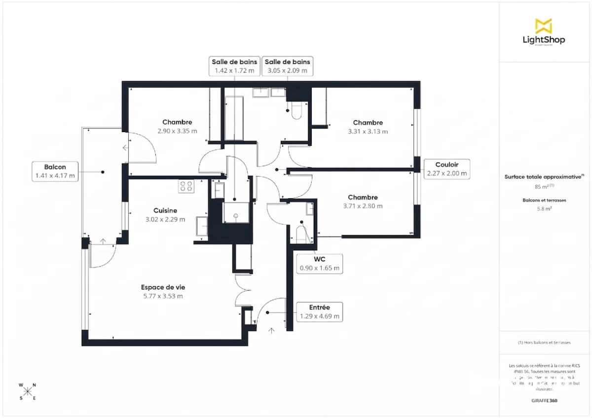 Appartement de 85.0 m² à Nanterre