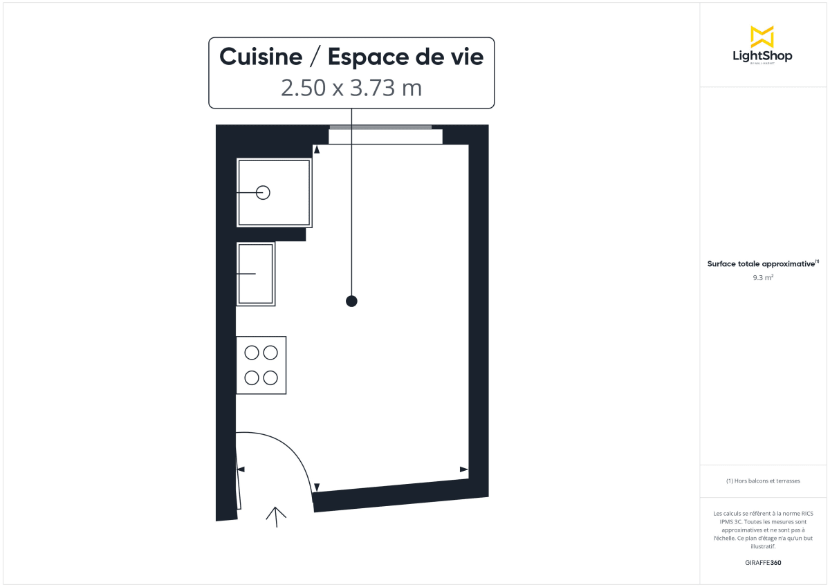 Appartement de 9.02 m² à Paris