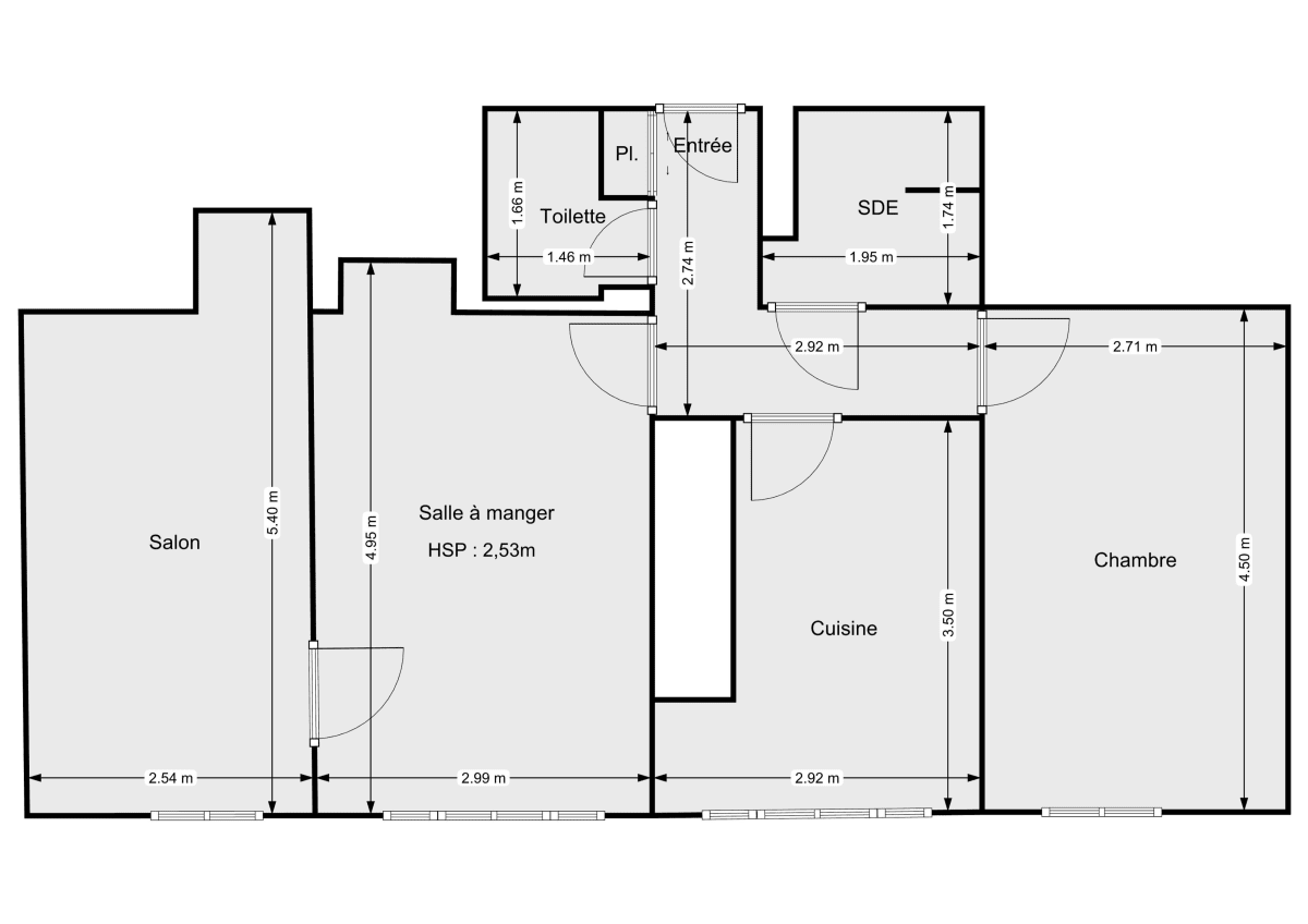 Appartement de 55.35 m² à Bagnolet