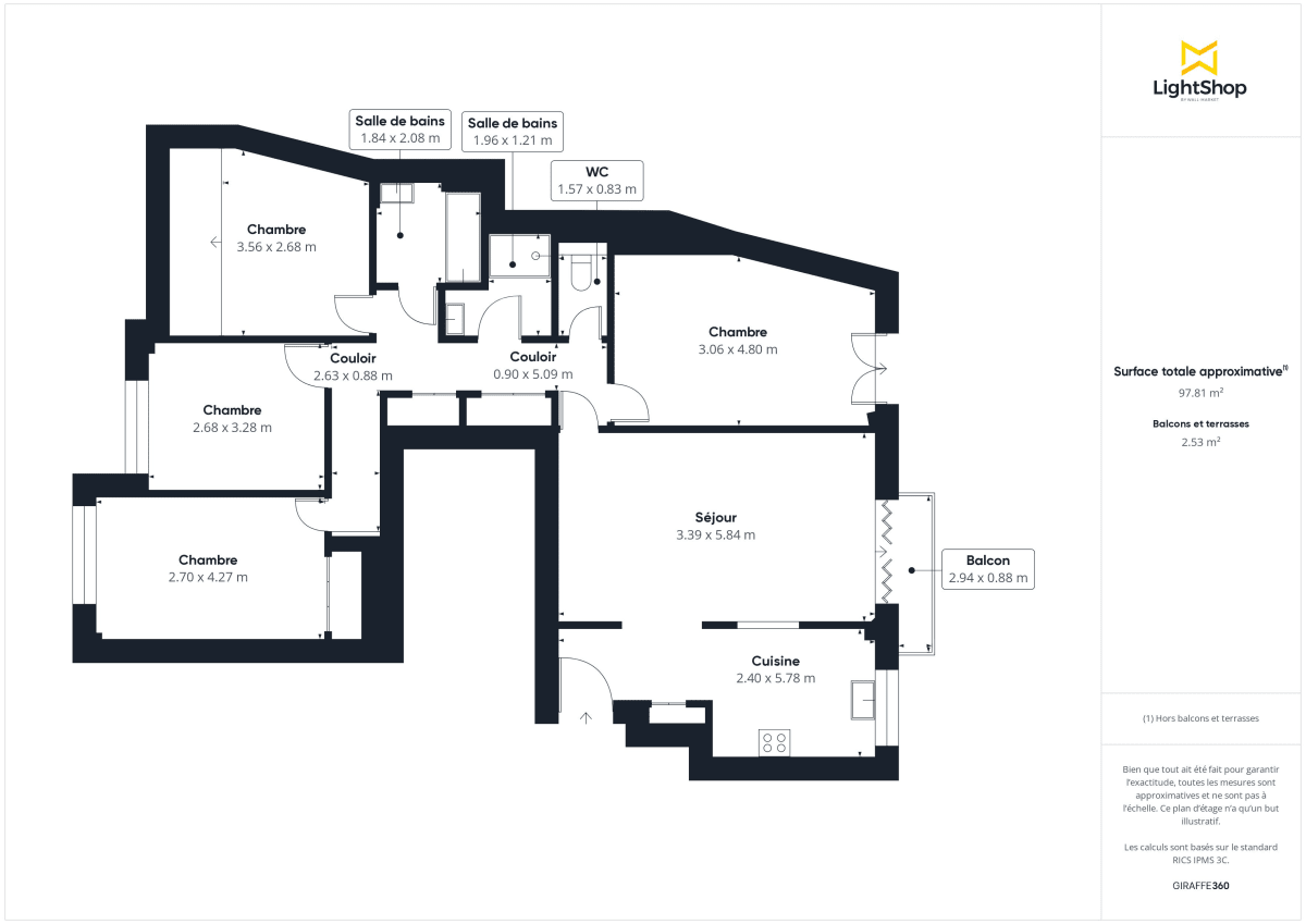Appartement de 99.0 m² à Paris