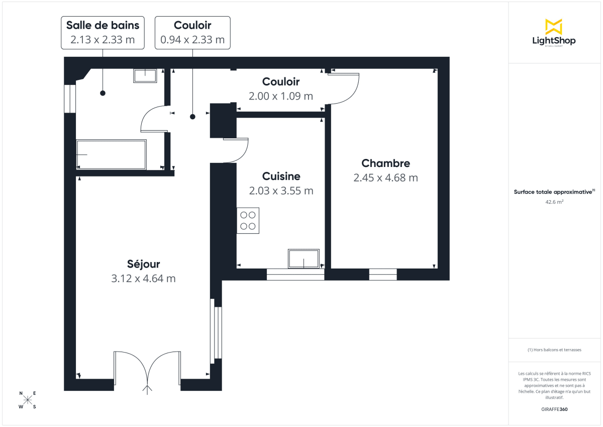 Appartement de 43.64 m² à Paris