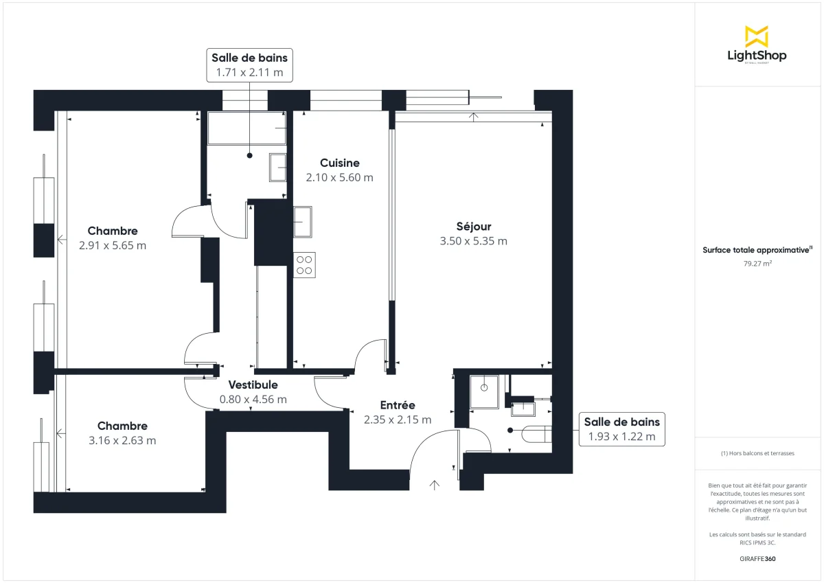 Appartement de 74.08 m² à Paris