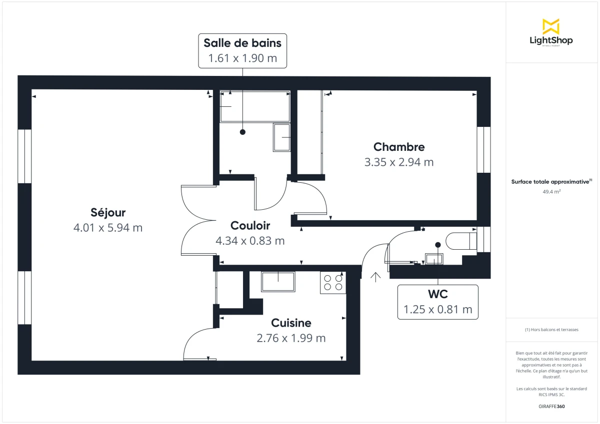 Appartement de 50.36 m² à Paris