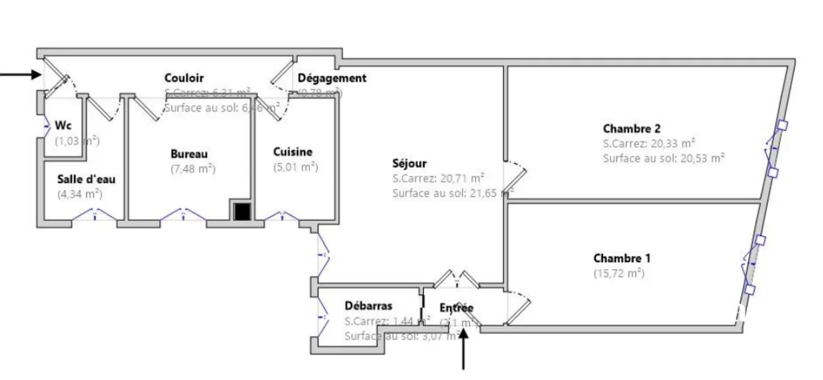 Appartement de 85.25 m² à Paris