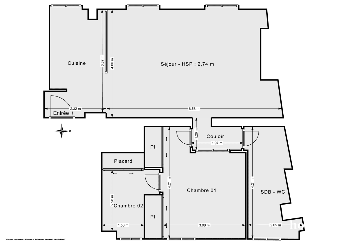 Appartement de 60.0 m² à Paris