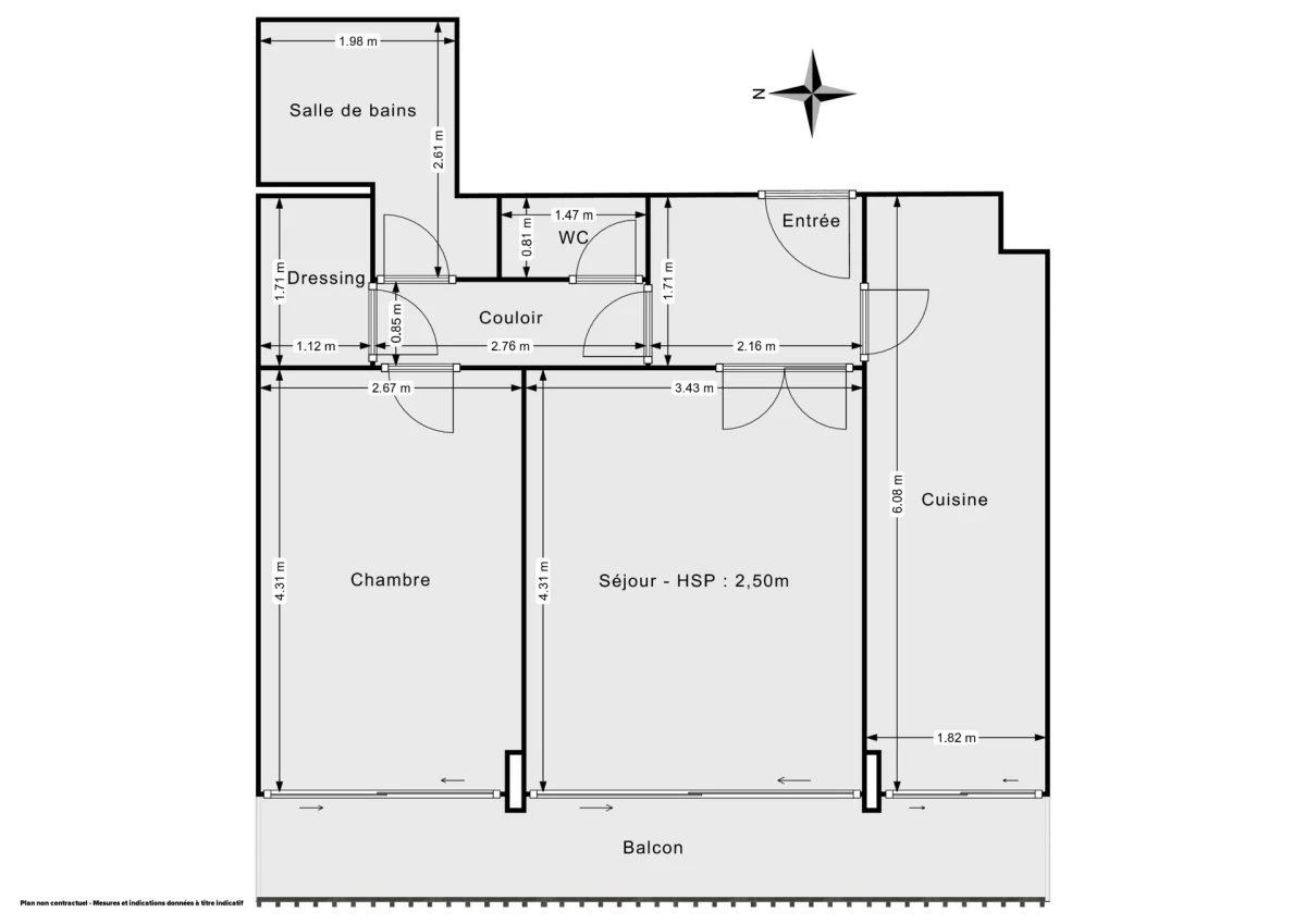 Appartement de 47.55 m² à Paris