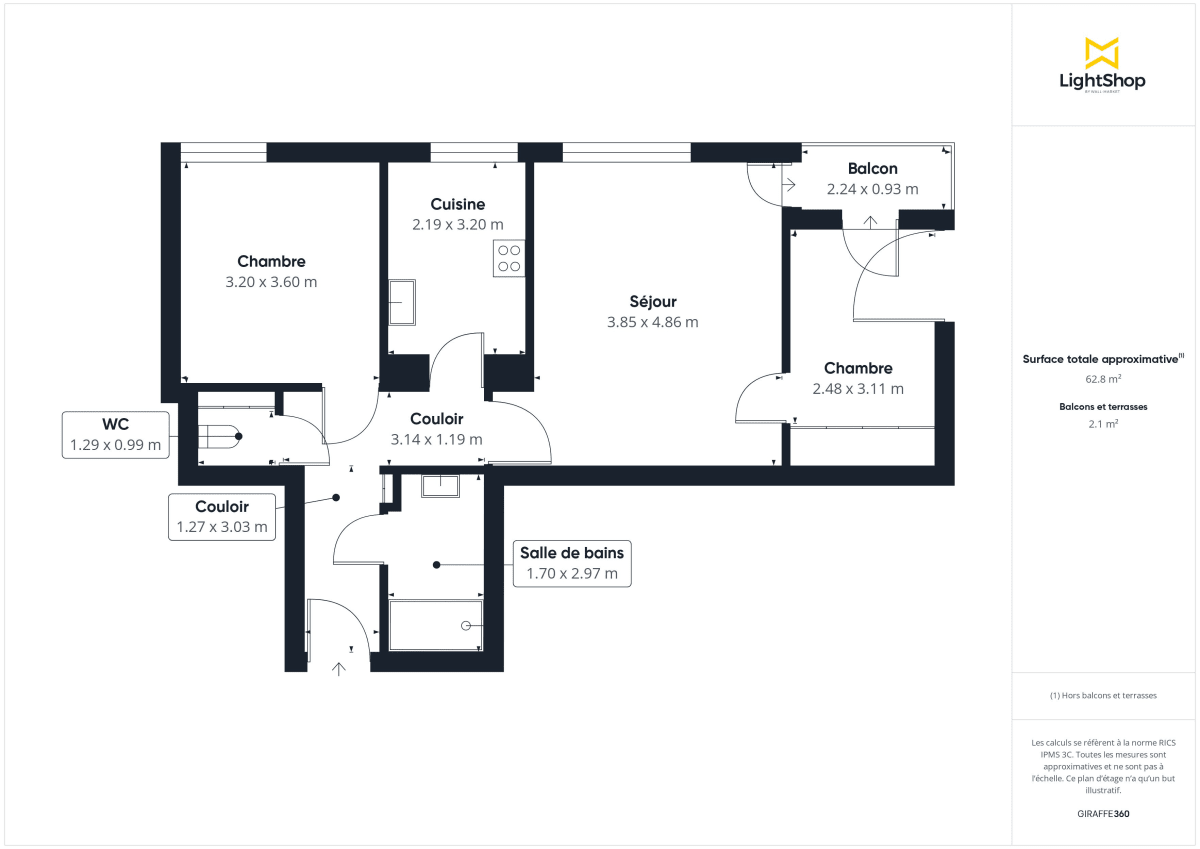 Appartement de 62.02 m² à Boulogne-Billancourt