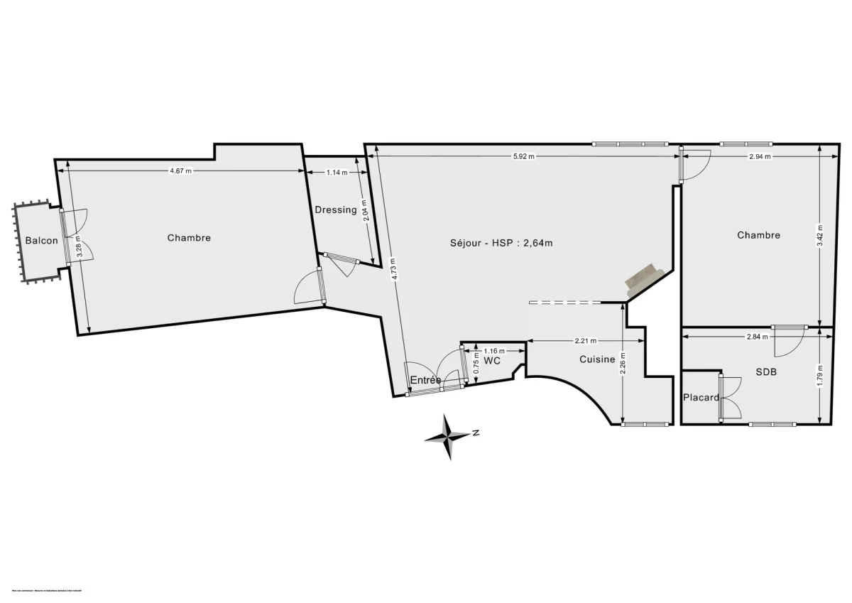 Appartement de 58.0 m² à Paris