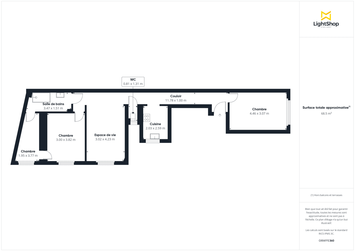 Appartement de 69.03 m² à Paris