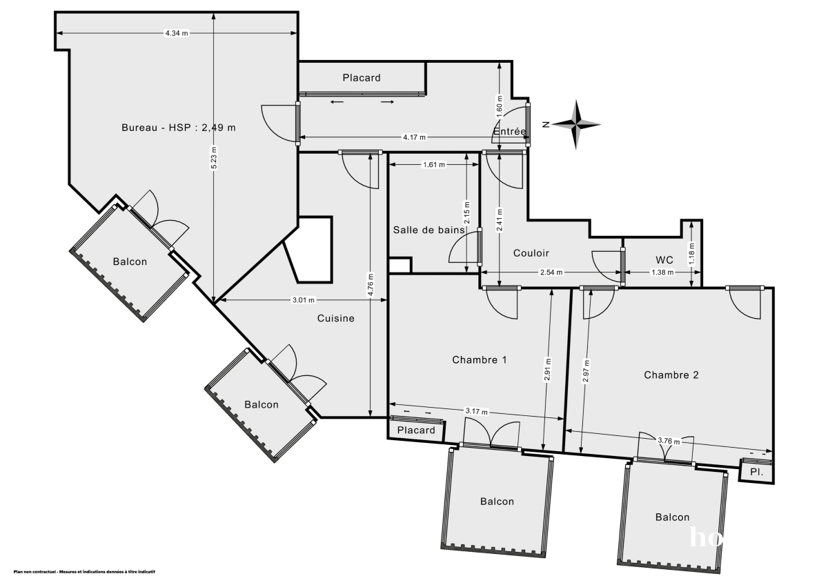 Appartement de 63.1 m² à Paris