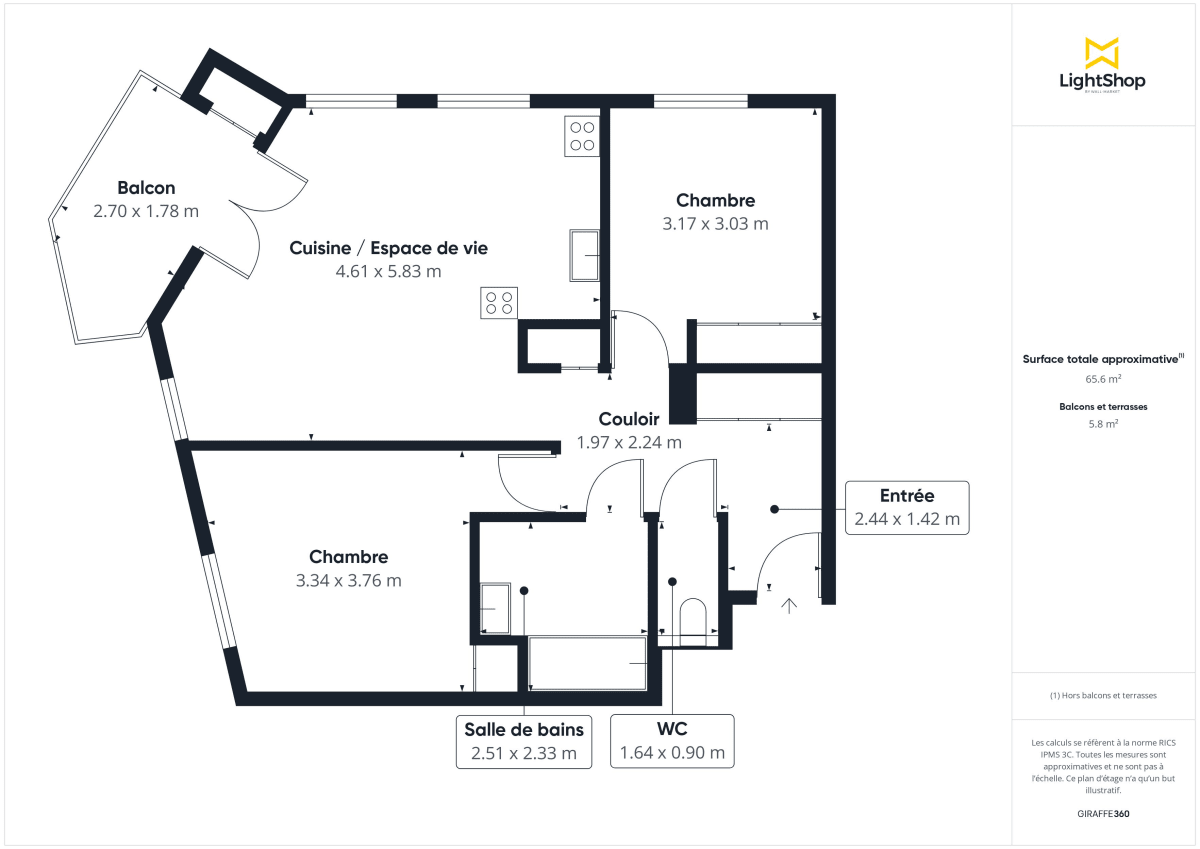 Appartement de 64.31 m² à Nantes