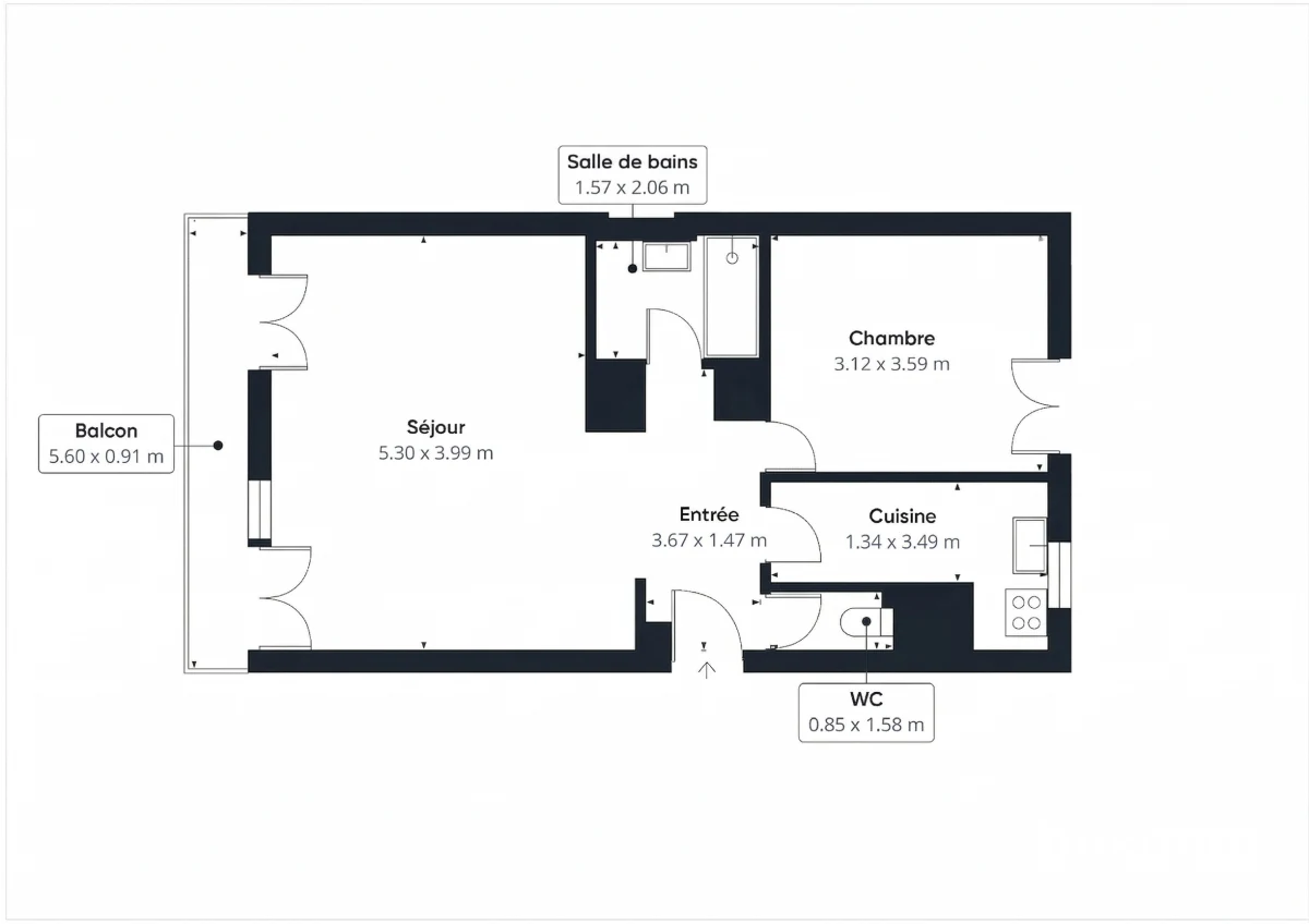 Appartement de 50.13 m² à Paris