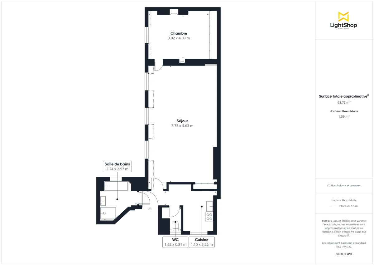 Appartement de 65.81 m² à Paris