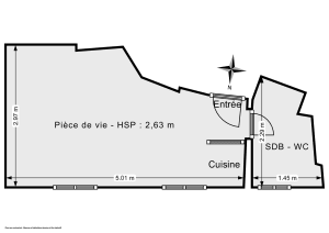 Appartement de 15.1 m² à Paris