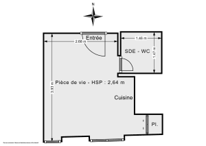 Appartement de 14.66 m² à Paris