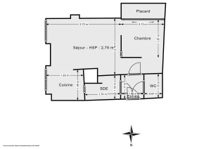 Appartement de 23.15 m² à Paris