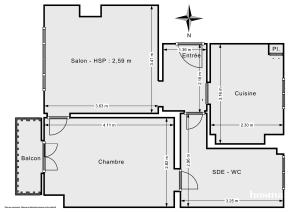 Appartement de 42.7 m² à Paris