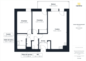 Appartement de 62.4 m² à Eysines
