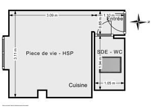 Appartement de 12.36 m² à Paris