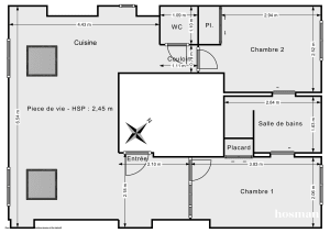 Appartement de 51.5 m² à Paris