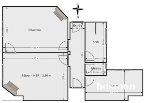 Appartement de 42.5 m² à Paris