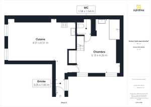 Appartement de 45.63 m² à Paris