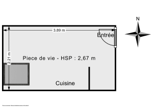 Appartement de 9.0 m² à Paris