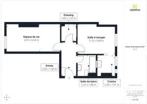 Appartement de 43.64 m² à Paris