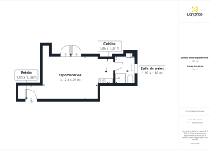 Appartement de 19.7 m² à Paris