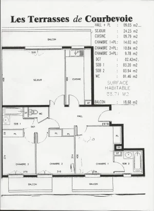 Appartement de 88.0 m² à Courbevoie