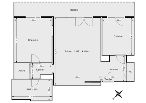 Appartement de 51.0 m² à Paris