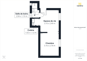 Appartement de 19.84 m² à Paris