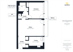 Appartement de 54.58 m² à Paris