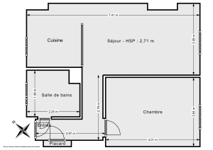 Appartement de 43.71 m² à Paris