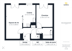 Appartement de 41.0 m² à Bruges